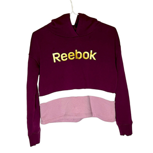 Reebok Kids Purple and Pink Cropped Hoodie Size 8